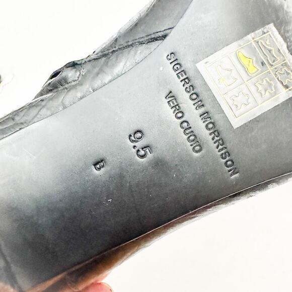 Sigerson Morrison Fifi Black Cone Heel Ankle Bootie Buckle Detail Size 9.5 - Picture 3 of 5